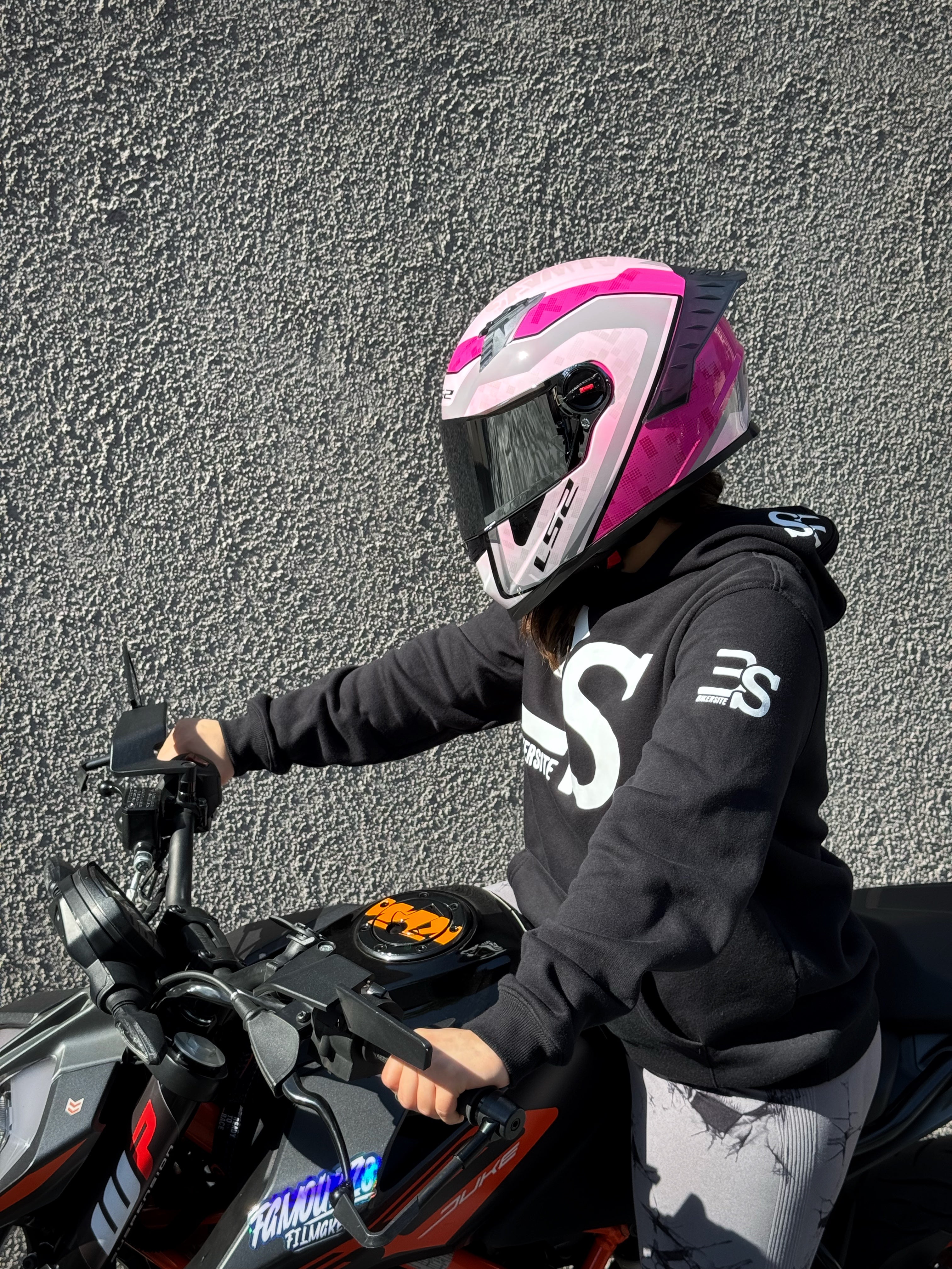 LS2 Cosmos Srtike Rosa Gris - Ecer22.06 (+Mica Espejo)