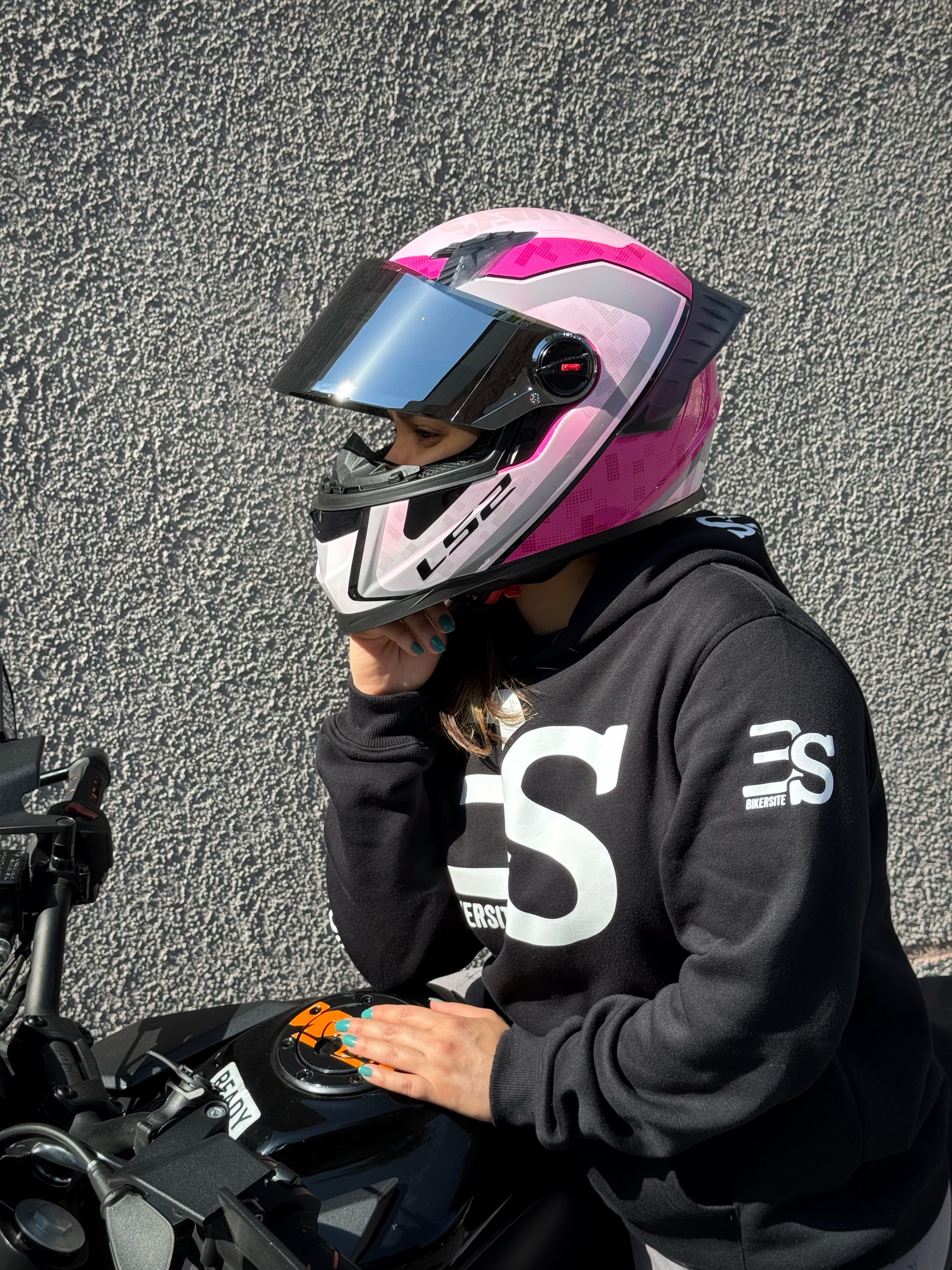 LS2 Cosmos Srtike Rosa Gris - Ecer22.06 (+Mica Espejo)