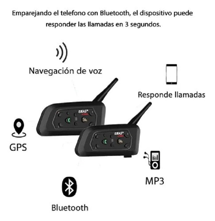 EJEAS V6 PRO - Intercomunicador/Mp3