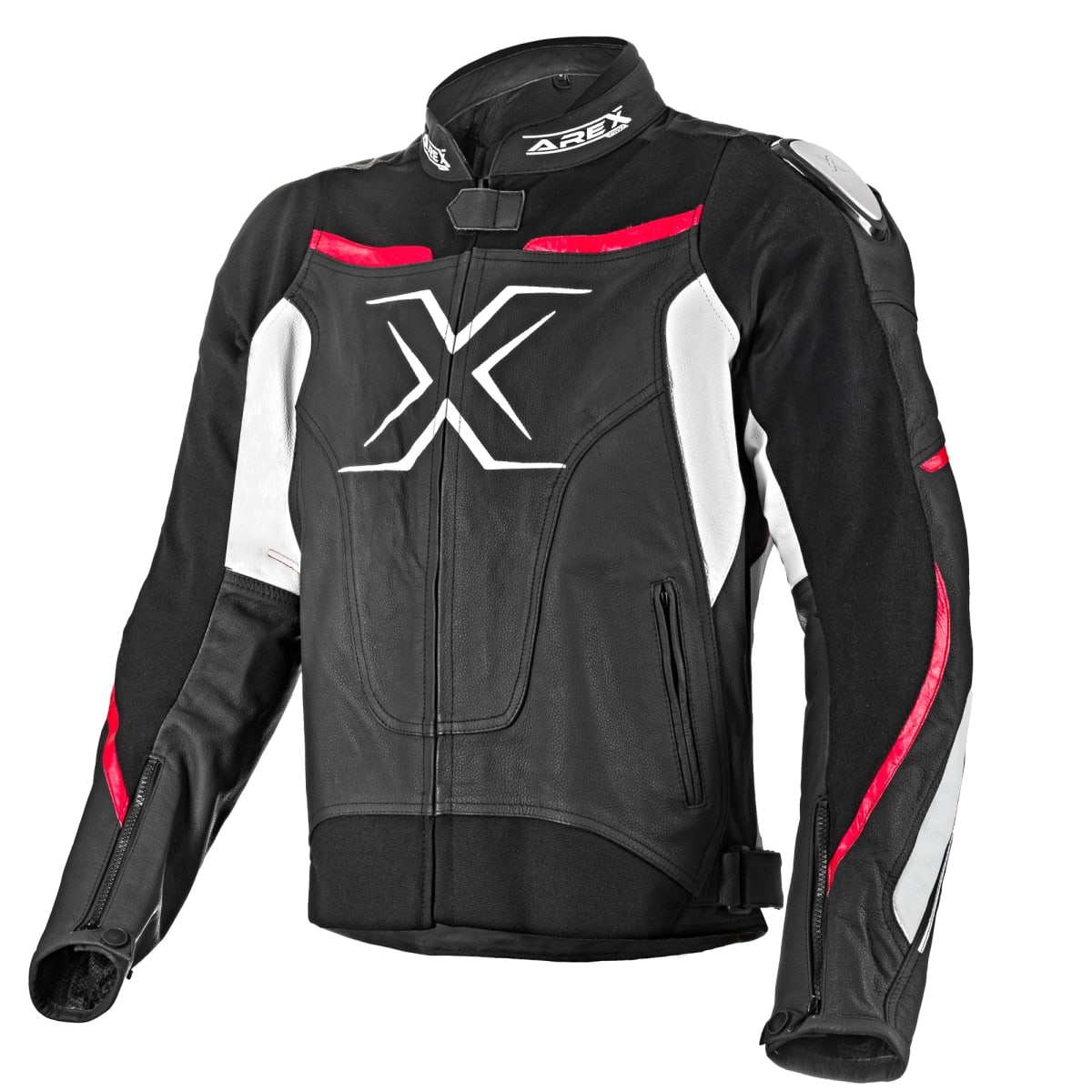 Chaqueta Cuero Arex Racer Negro/Rojo