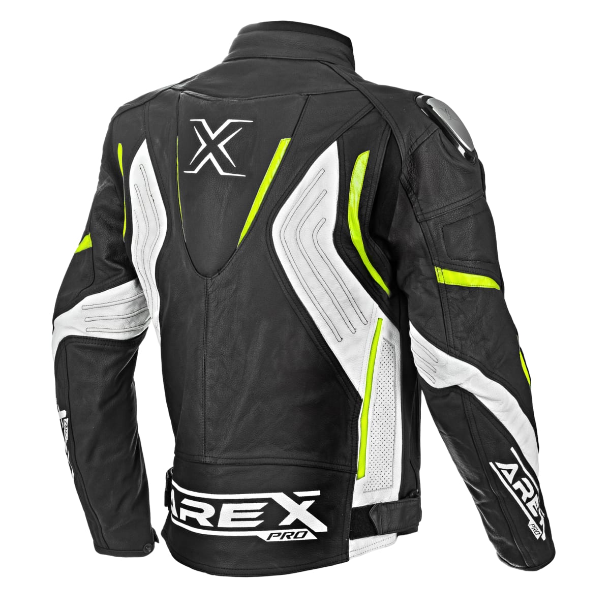 Chaqueta Cuero Arex Racer Negro/Verde