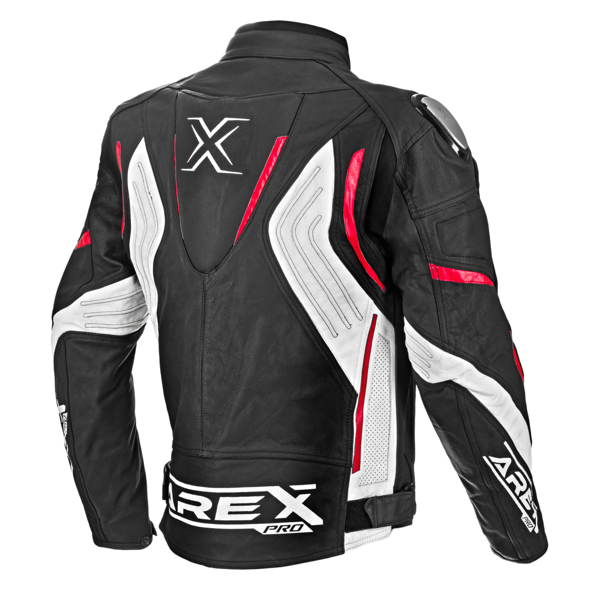 Chaqueta Cuero Arex Racer Negro/Rojo